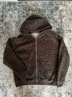 Hollister Leopard Print Zip Up